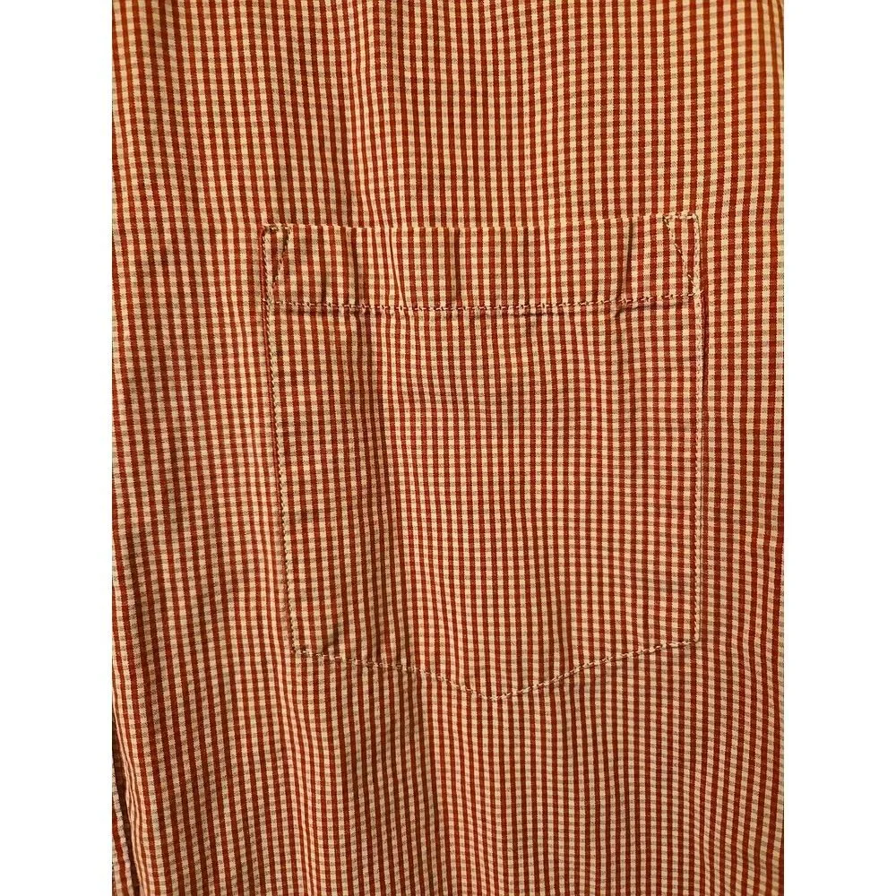 J. Crew Dress Shirt Men's Large‎ 16-16.5 Long Sleeve Red Gingham Cotton Casual